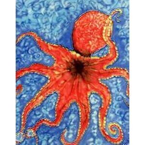 Octopus in Deep Blue Sea 8X8 Inches Ceramic Tile